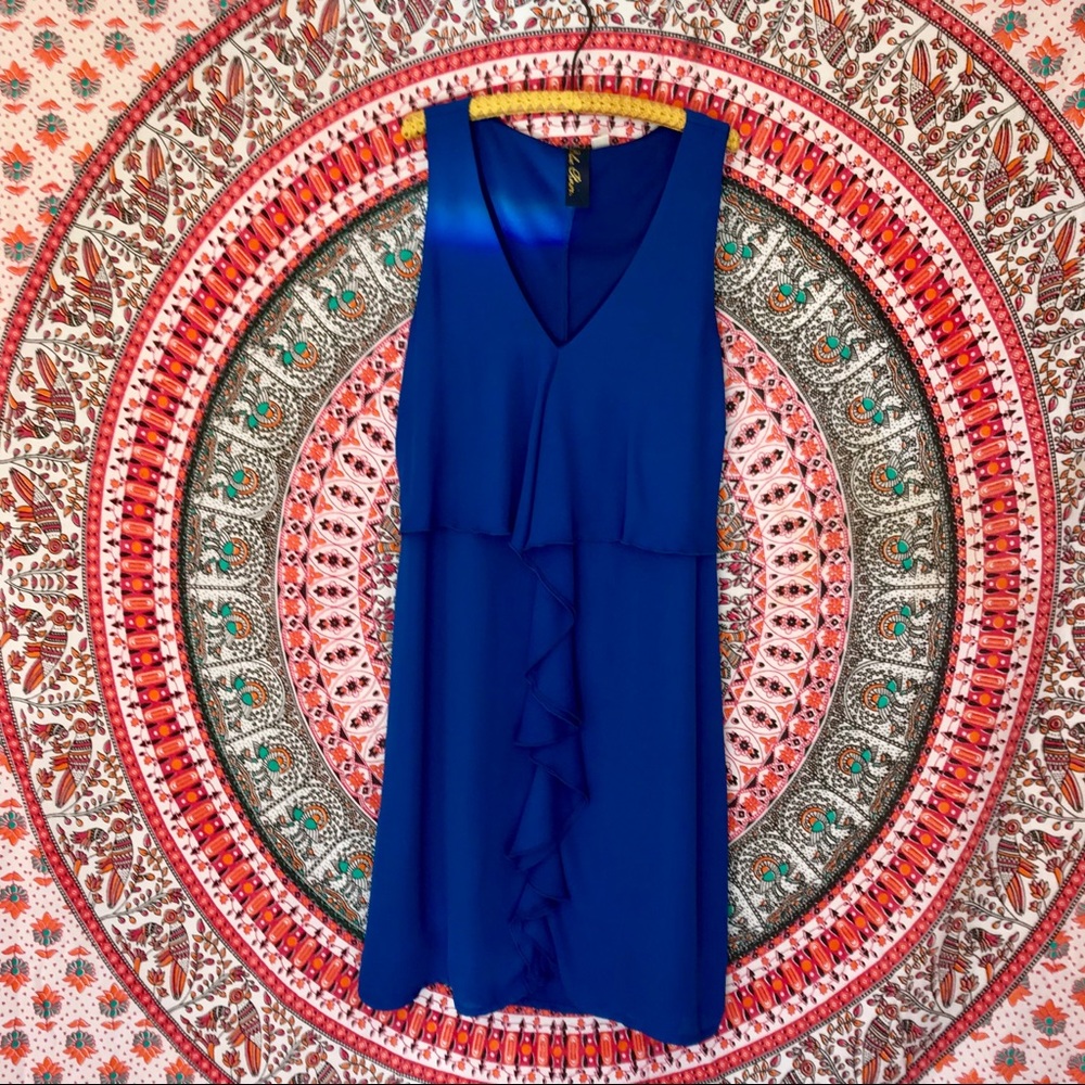 🦋 Slip On Ruffle Dress in Ocean Blue - Picture 3 of 8